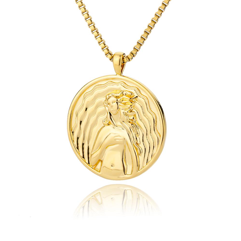 Aphrodite Necklace for Women Gold Color Greek Mythology Goddess Pendant Choker Necklace Goth Jewelry Mothers Day Gift 2024