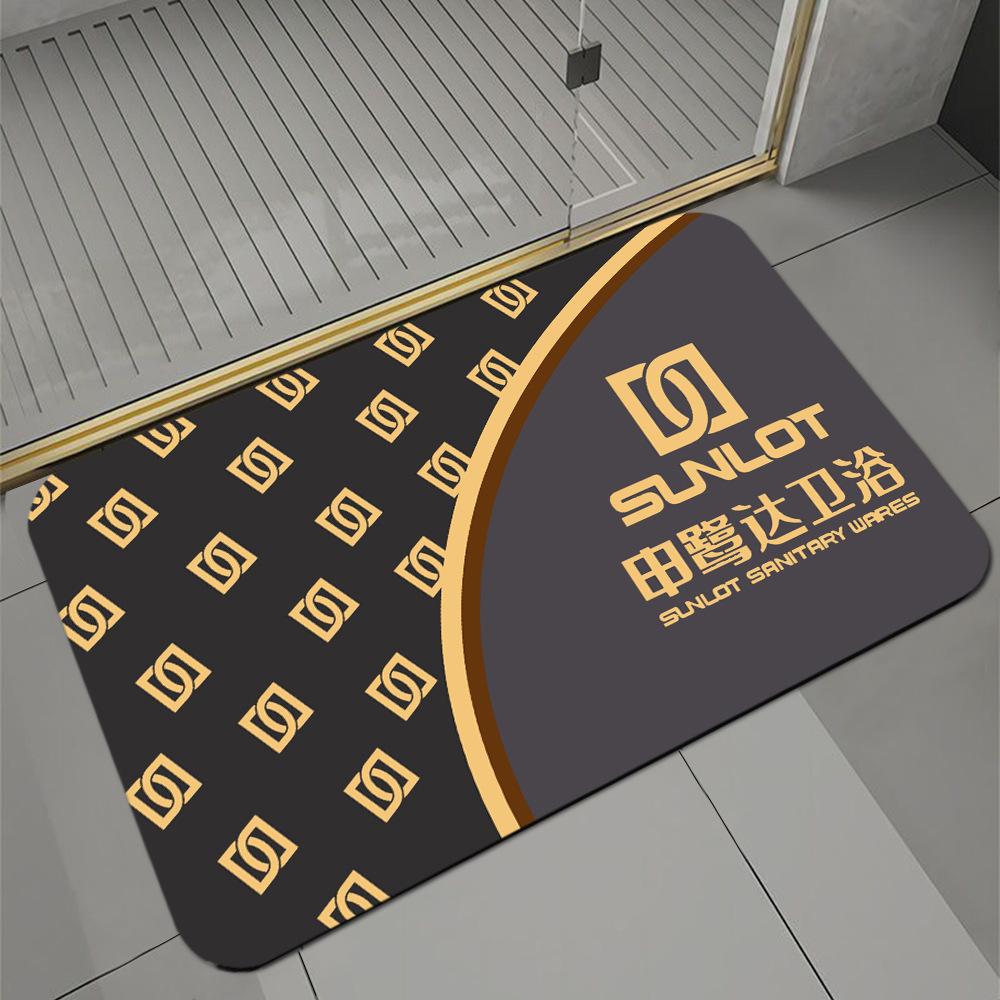Ceramic Bathroom Gift Floor Mat Doormat Bathroom Absorbent Non-Slip Mat Logo Toilet Carpet Order System