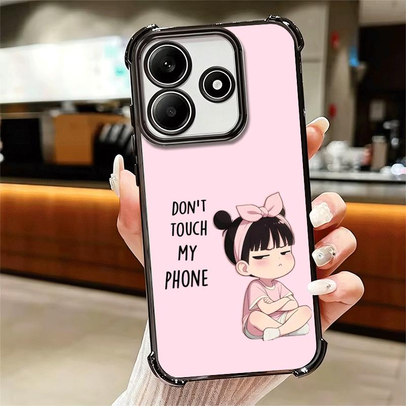 Funny Dont Touch My CallPhone Plating Phone Case For Xiaomi Redmi Note 14 15 Pro Plus 13 12 11 11S 11T 10 9S 9 5G Anti-Fall Aira