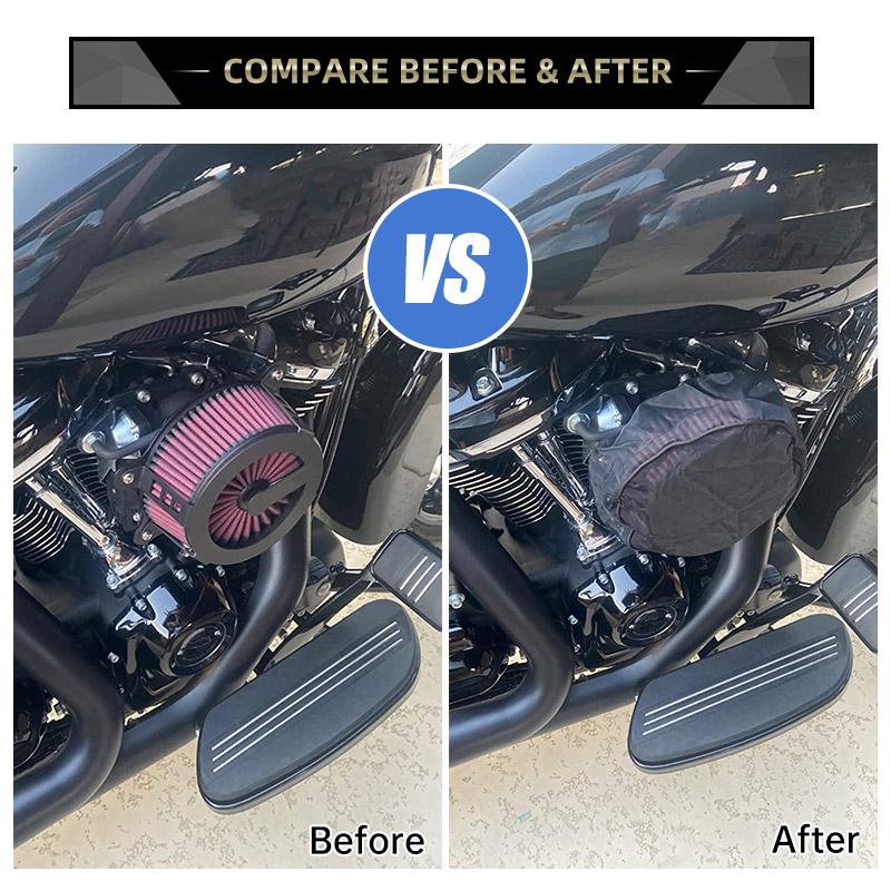 For Harley Sportster XL 1200 Touring Road King Softail Dyna Motorcycle Air Filter Rain Sock Air Cleaner Waterproof Cover Black