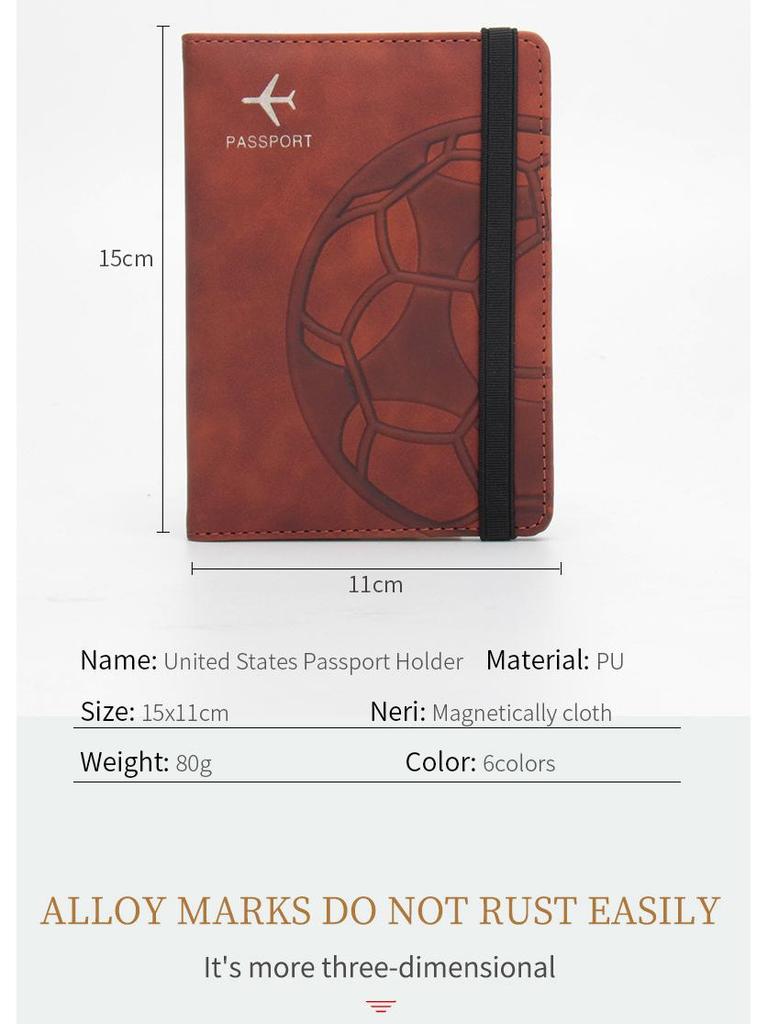 RFID Football Passport Holder with Anti-magnetic Protection and Card Slots for Qatar World Cup