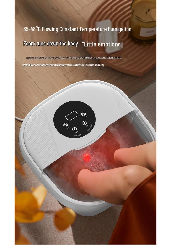 Foldable Foot Spa Basin with Constant Temperature Heating and Electric Massager