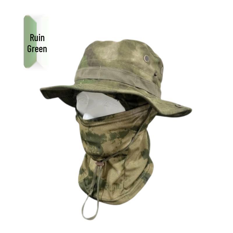 Camouflage Sun Protection Set: Windproof Fisherman Hat & Cycling Balaclava for Outdoor Adventures