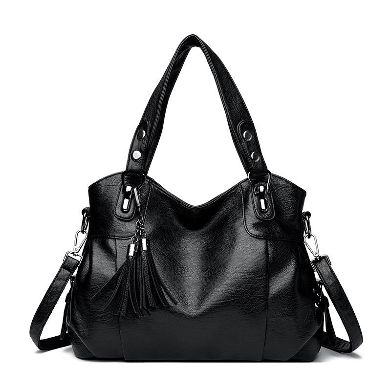 Módní kabelka pro dojíždění pro ženy Nová ležérní taška přes rameno Jednoduchá a atmosférická kabelka crossbody z měkké kůže Třásňová taška