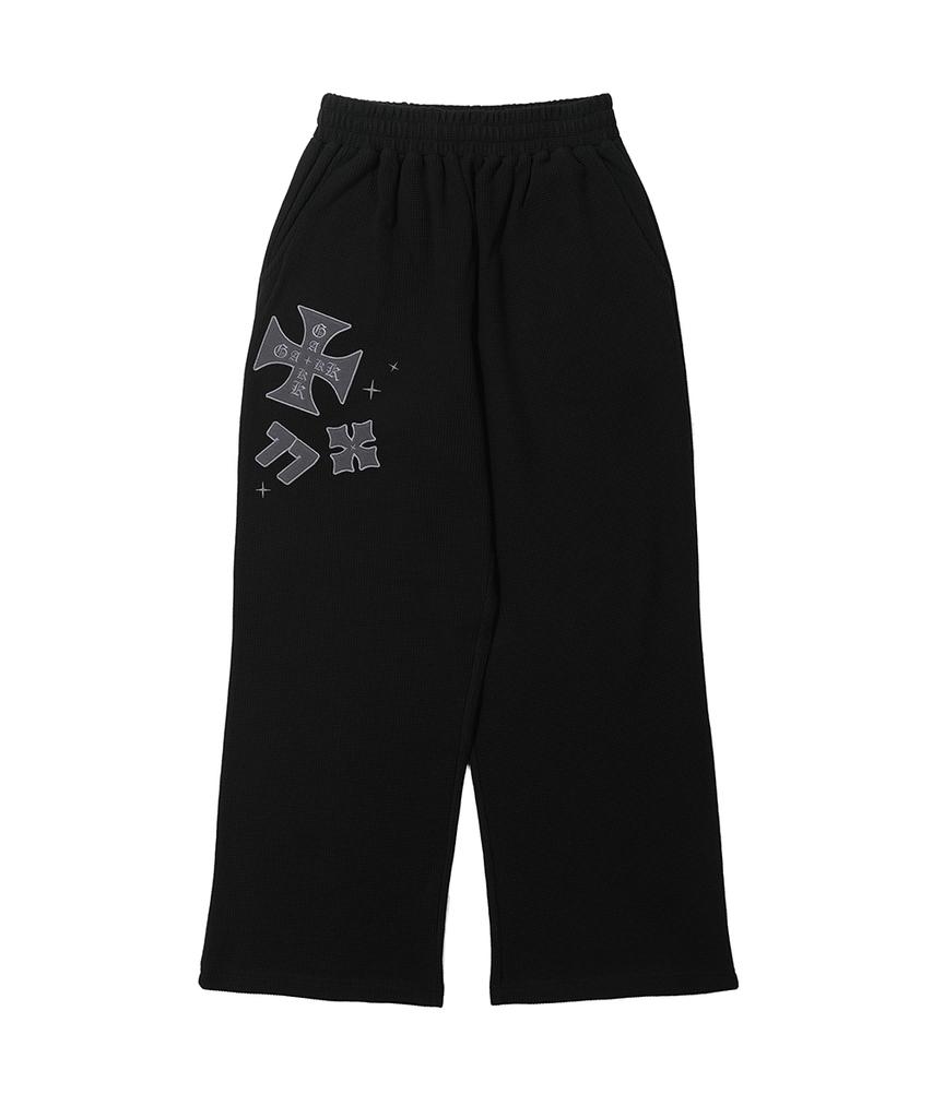 GAKKAI UNIONS Kasia Waffle Wide Pants Black