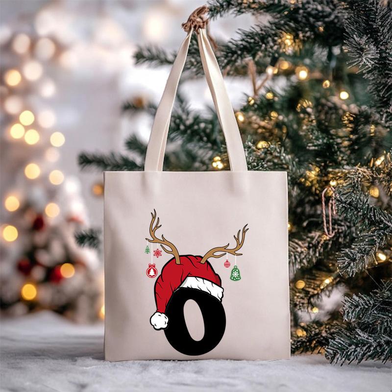 Christmas Letter Print Messenger Bag Student Casual Canvas Bag New