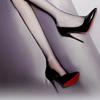 Autumn New 2024 Black Patent Leather Pointed Toe Red Rubber Sole Women's High Heels Party Shoes Sexy Women's Dress Stilettos