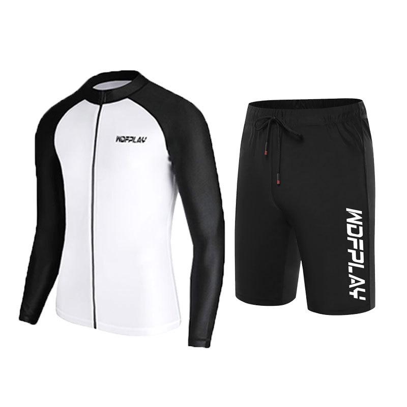 Men's Quick-Dry UV-Protection Diving & Surfing Suit - Slim Fit Long-Sleeve, Zip-Up Jellyfish-Proof Set