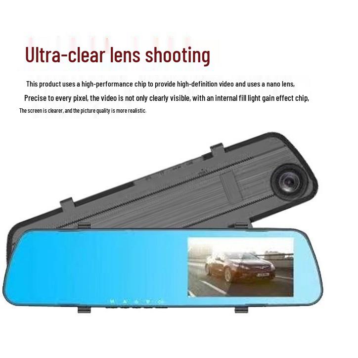 4.5-Inch WiFi Rearview Mirror Dash Cam, HD 1080P, Dual Front and Rear Recording