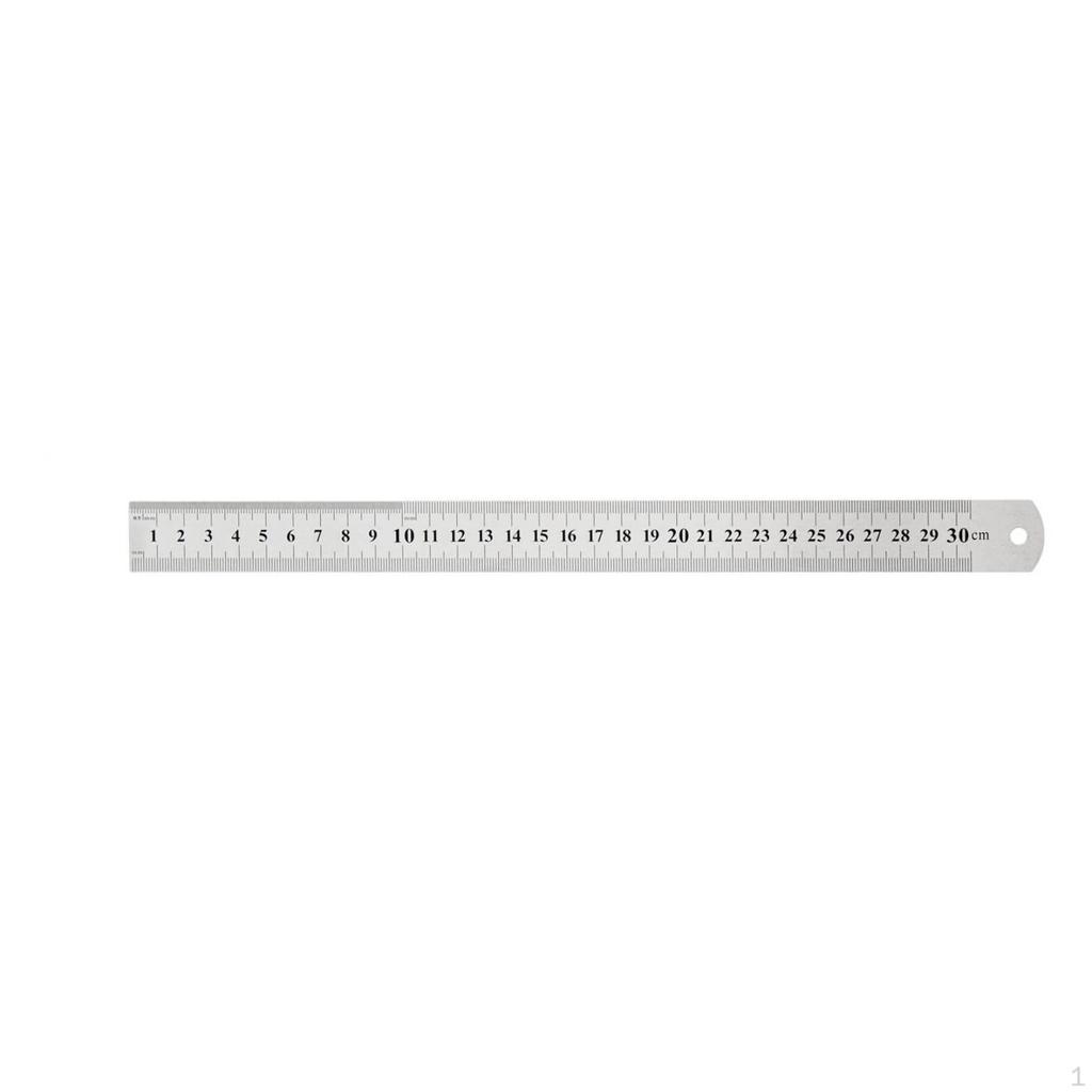 Stainless Steel Ruler Engraved Scale DoubleSided 33 Cm Length