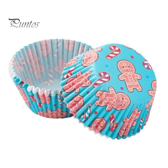 Snowflake Pattern Cupcake Cups 100PCS Christmas Liners, Food Grade Greaseproof Baking Cups, Festive Holiday Paper Molds Patterns Print Round Trays for