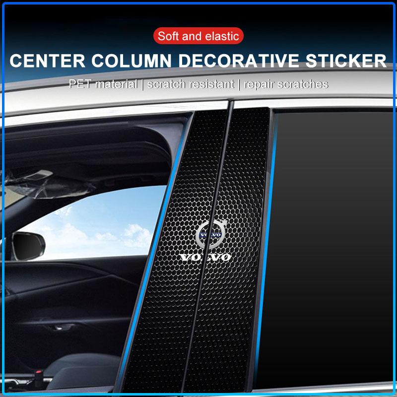 For Volvo S80 XC90 S40 V60 XC60 S60 C70 V50 XC70 V70 2Pcs Car Center Pillar Badge Anti-scratch Protector Films 3D Stickers Decorative