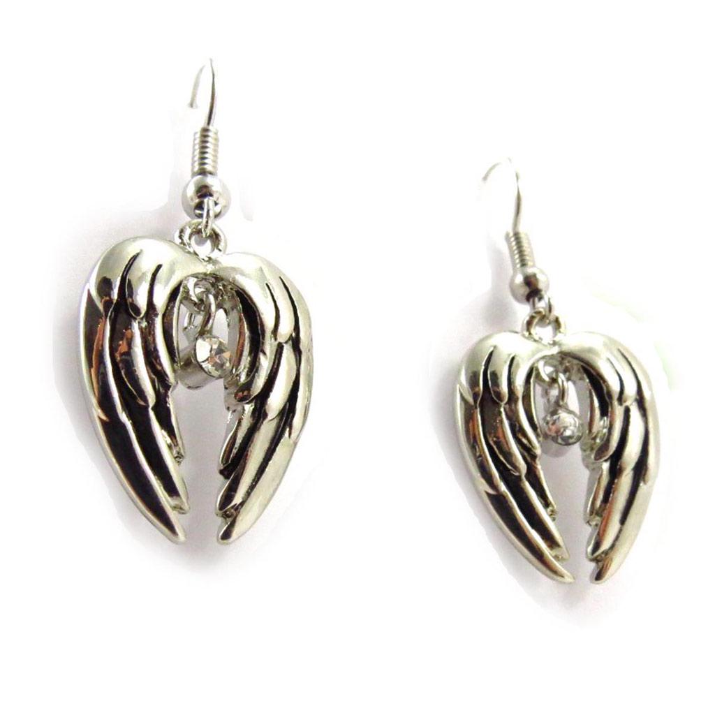 Les Trésors De Lily [J6768] - Designer Earrings 'Les Ailes d'Ange' Silver