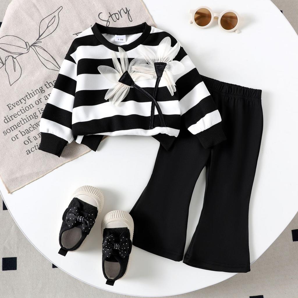Kids Casual Long-Sleeve Set, Comfortable Daily Wear Outfits