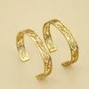 Unisex Geometric Brass Hollow Bangle - European & American Style