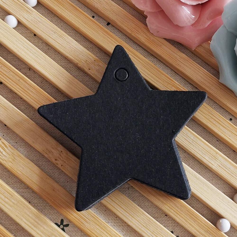 50pcs Star Kraft Paper Label Wedding Christmas Halloween Party Favor Price Gift Card Tags White Black Jewelry Display Packaging