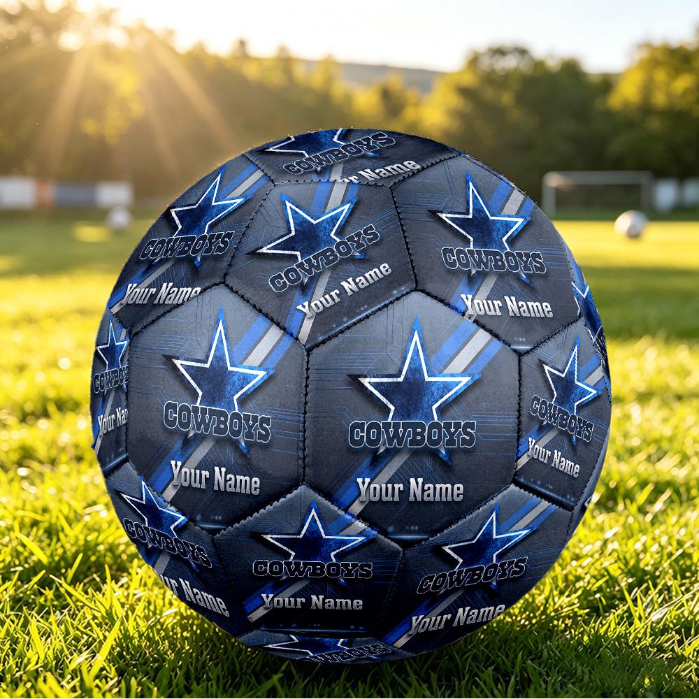 Dallas Cowboys Size 5 Football, Custom Name Text Personalized Soccer Ball Sport Training Gift