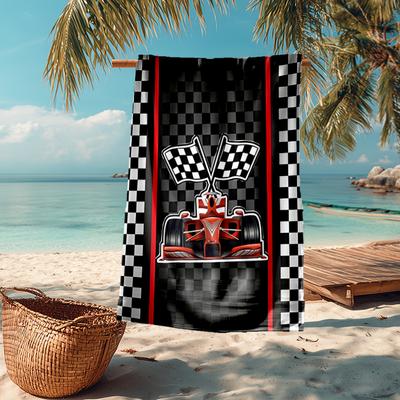 Ultra-Soft Beach Towel with Racing Theme,Ideal for Pool - Camping, Diving - Perfect Travel Essential, Vibrant Beach Towel.