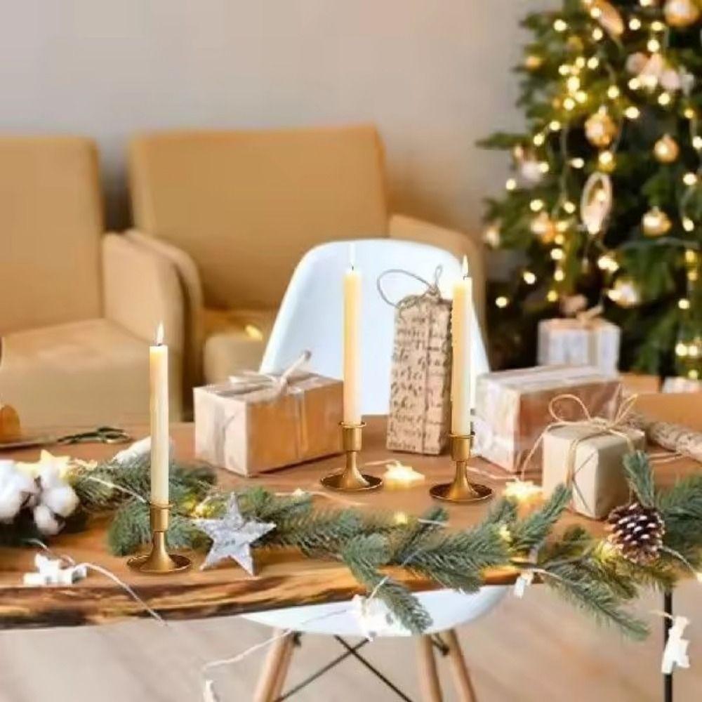 Iron Gold Taper Candle Stick Retro Vintage Candlestick Holder Taper Candle Stand  Home Decoration