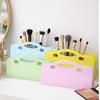 Solid Color Silicone Hand-Held Cosmetic Bag Dust-proof Makeup Brush Storage Bag  for Home