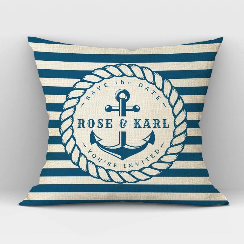 Navigation Anchor Ship Throw Pillows Cover Bedding Camping Hotel Office Pillowcase Ocean Cushion Cover for Home Decor