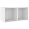 Vinyl Record Storage Box White 71 x 34 x 36 cm Engineered Wood