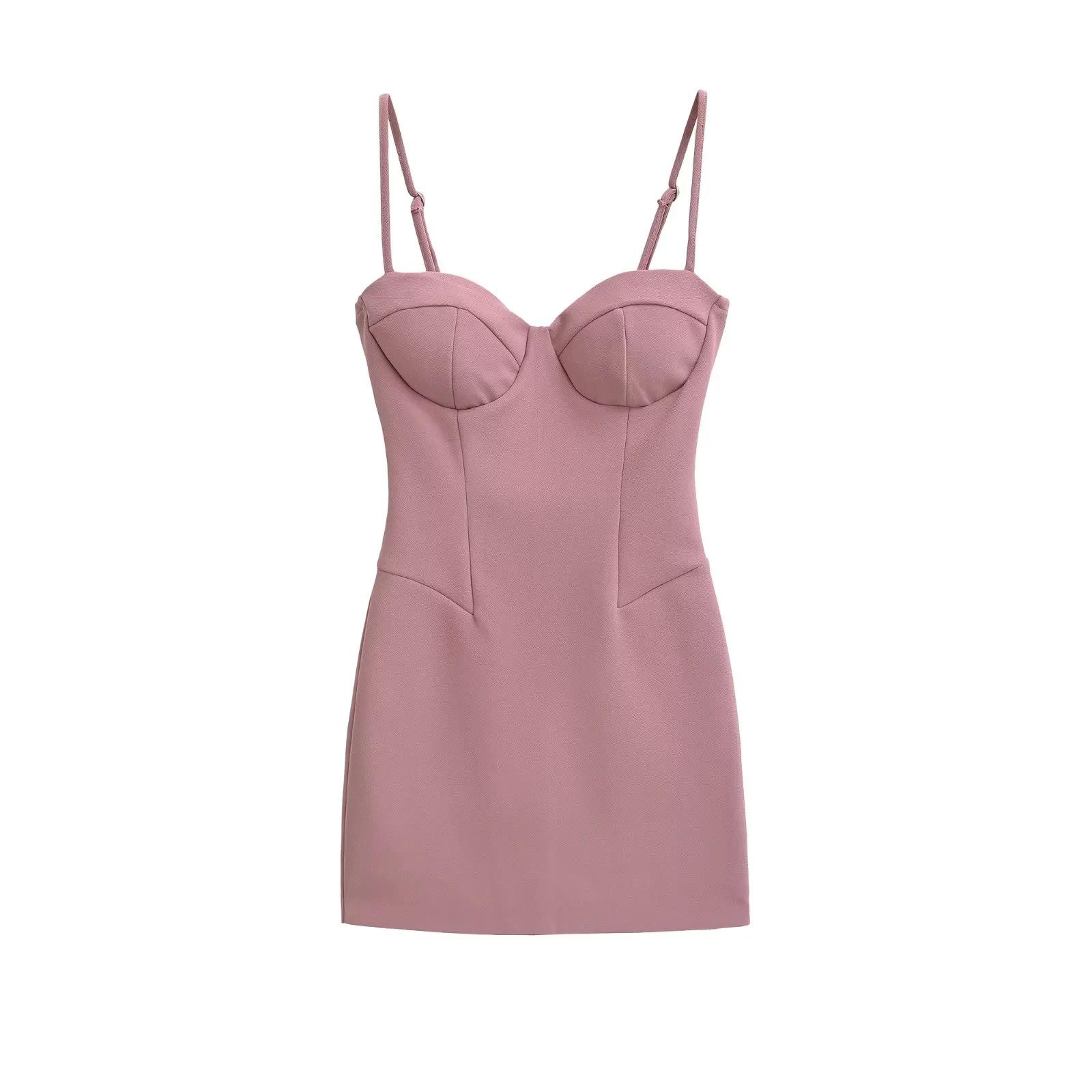 Spicy Girl Strapless Backless Summer Bodycon Dress for Petite Women Medium темно-розовый