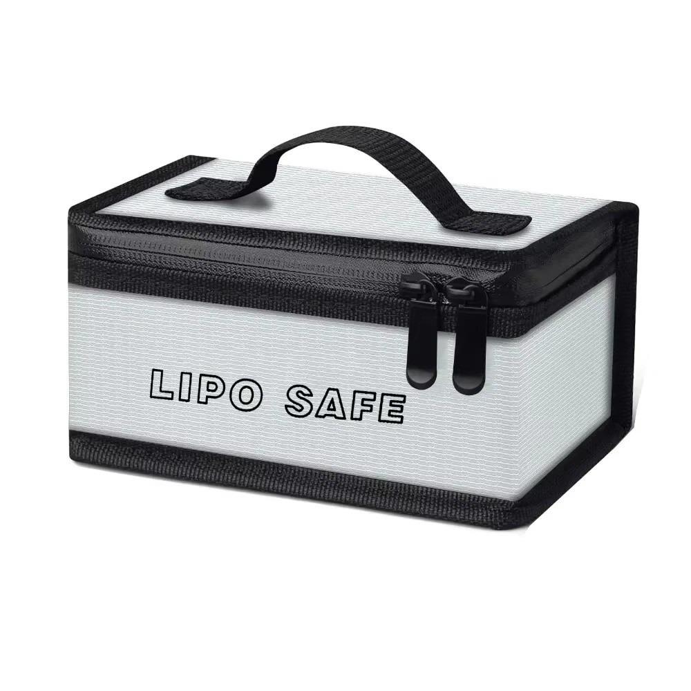 Large Capacity Lipo Safety Bag Double Zipper Battery Storage Box  Fireproof Protection серебряный