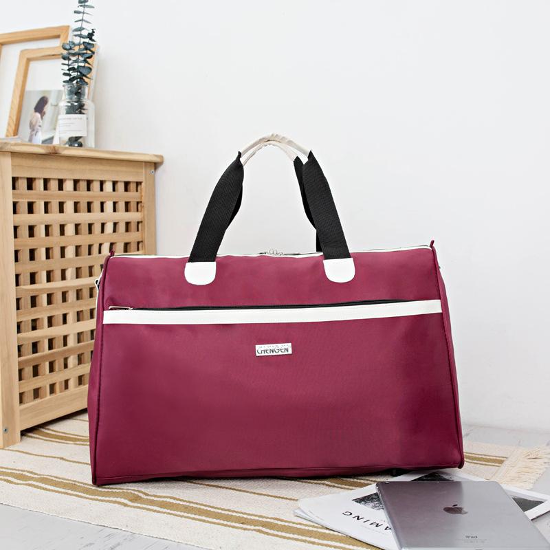 

Оксфордские женские дорожные сумки, водонепроницаемая модная сумка большой емкости, женская спортивная сумка, дорожная сумка выходного дня для женщин M вино красного