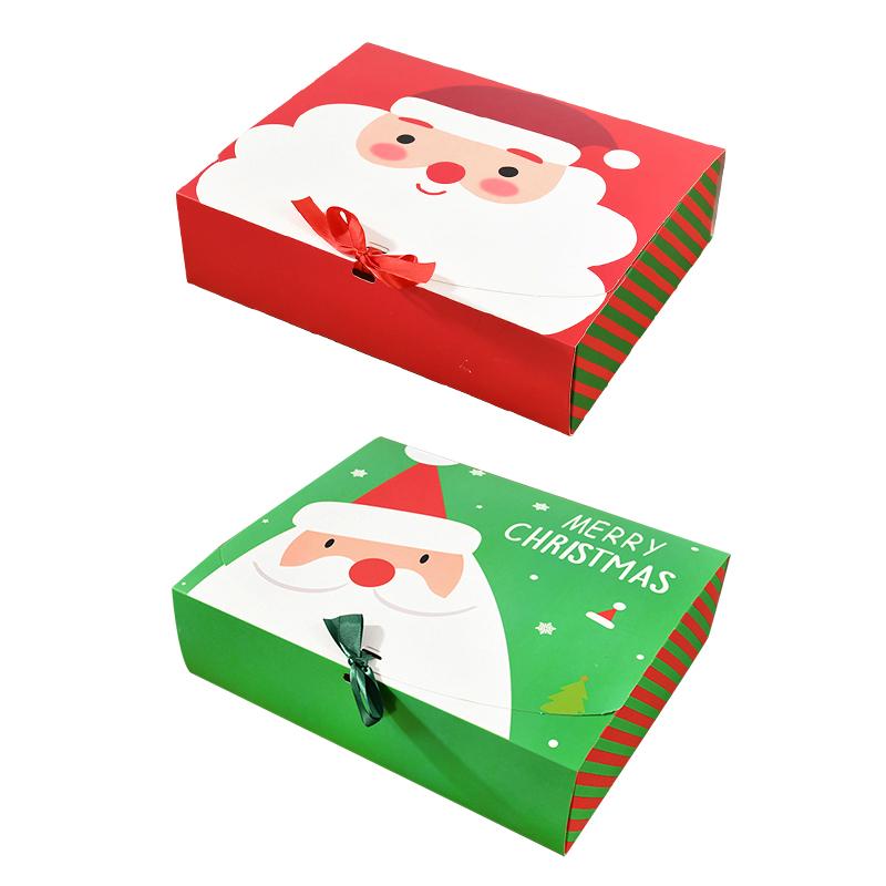 2pcs Christmas Gift Packaging Box Santa Claus Candy Cookie Box 2025 Christmas Decoration for Home Xmas Noel New Year Party 2025