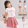Sweet Ear Ear Edge: Girls' T-shirt, Short Sleeve, Middle and Large Children's Summer Clothing, Hooded Children's Clothing, Top, Children's T-shirt