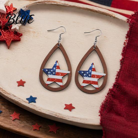 Stars Stripes Earrings 1 Pair Hollow Drop for Women Fourth