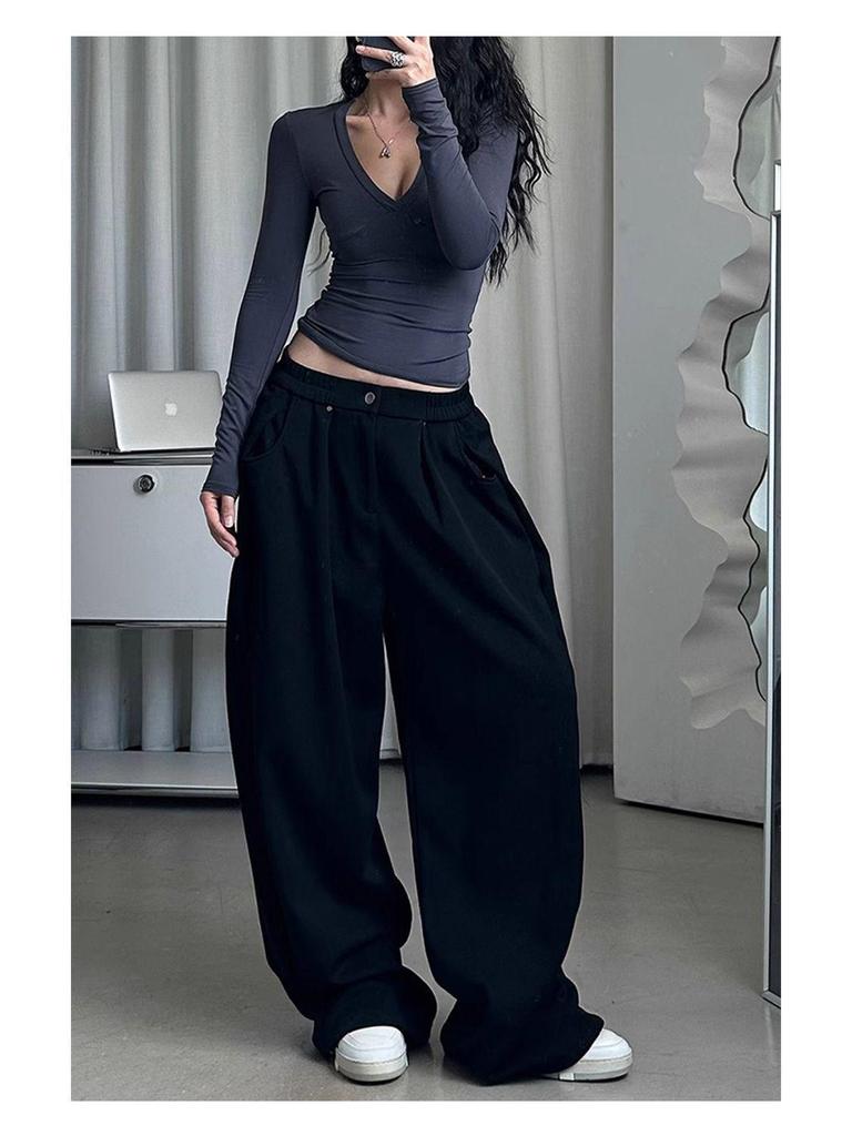 Damen American Retro Faule Sommer Weite Hosen