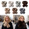 Fashion Double-sided Cross Scarf Thicken Neck Protection Neck Scarf Faux Fox Fur Neck Warmer Women Girl