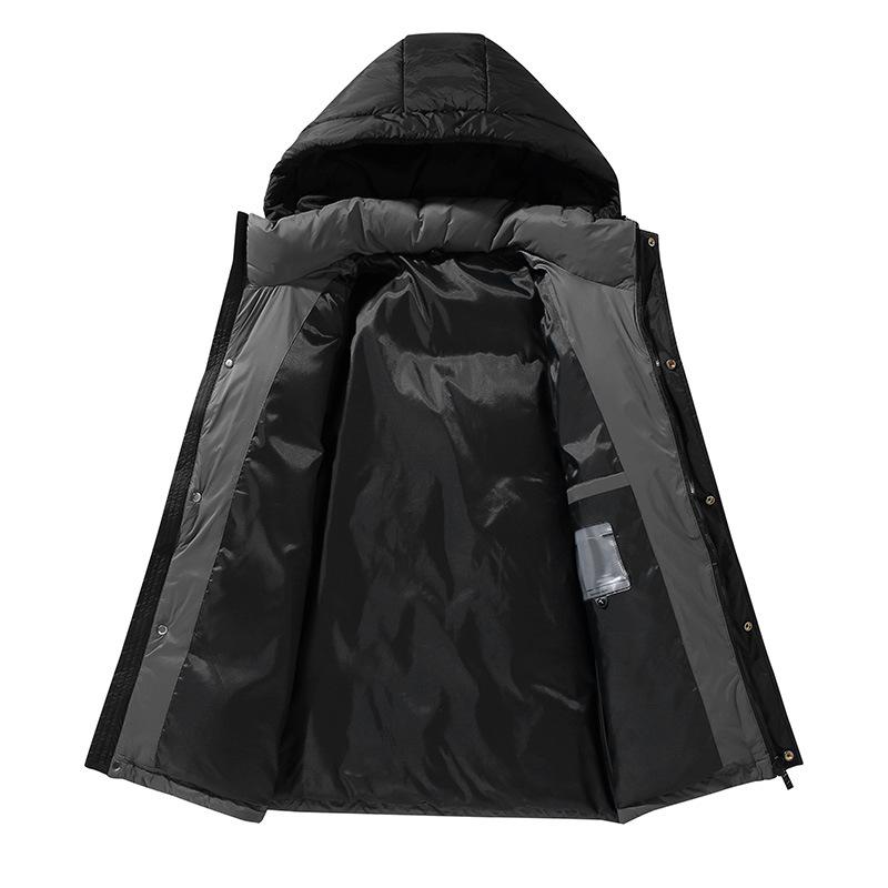 Down jacket men's autumn and winter new men's thickened warm loose trendy bread jacket casual hooded men's down jacket