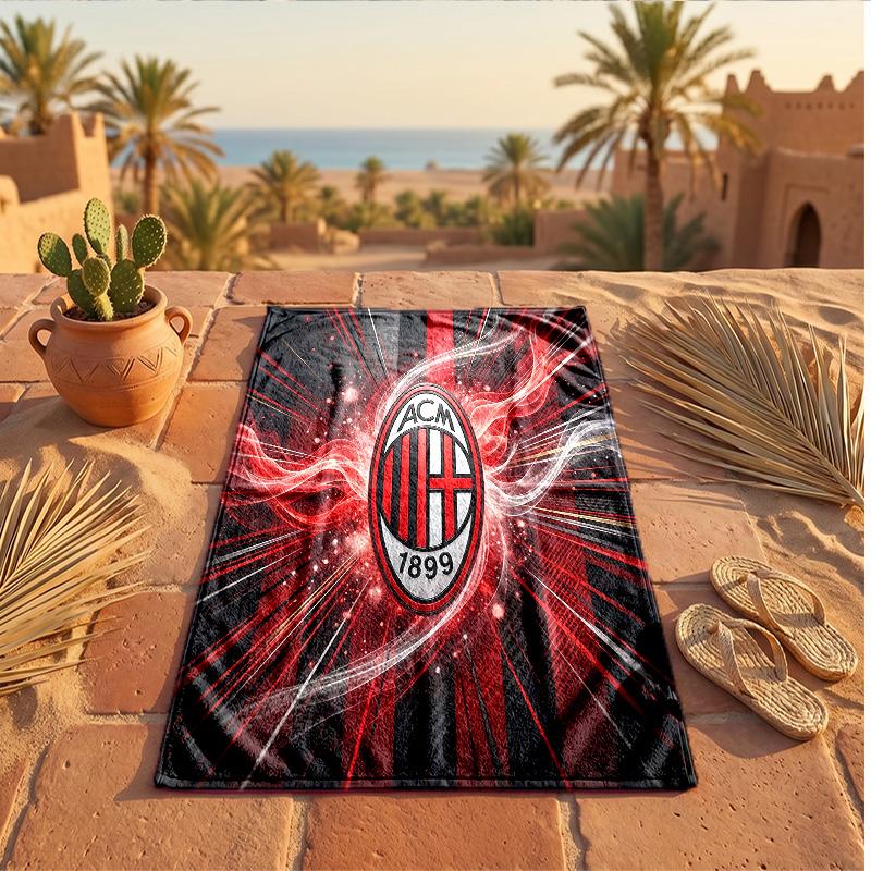 Toalla de Playa de Microfibra con Estampado AC Milan Secado Rápido Absorbente Toalla Grande para Playa Natación Viajes
