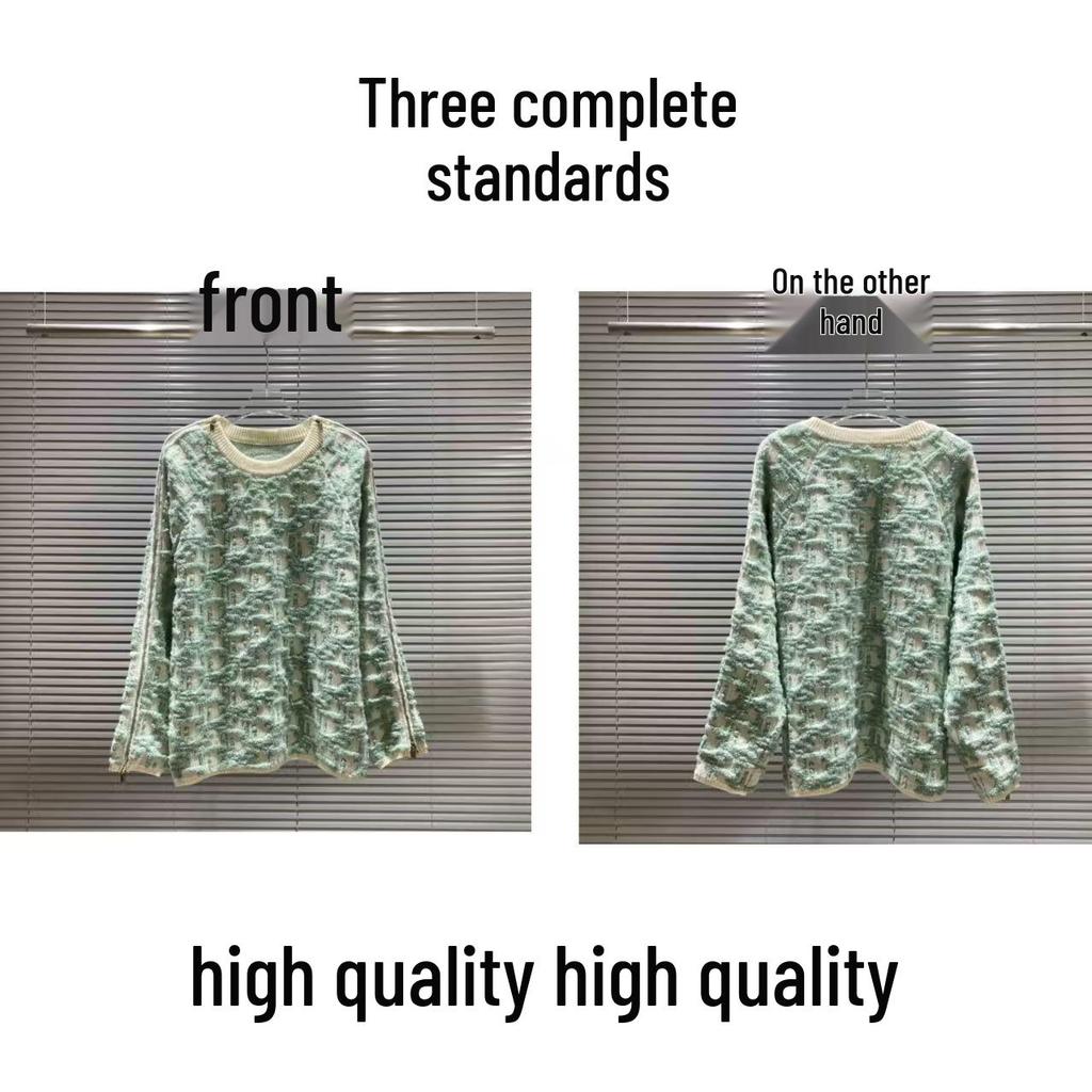 Unisex-Strickpullover mit Rundhalsausschnitt und Allover-Logo (Modelljahr 2025) – Lockere Passform, lässiger Stil