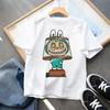 Kids 2-13Y+ T-shirts Children Cartoon Cute Short Sleeved Shirt Boys Girls Summer Travel Fashion Clothing Cotton White Kids Clothes