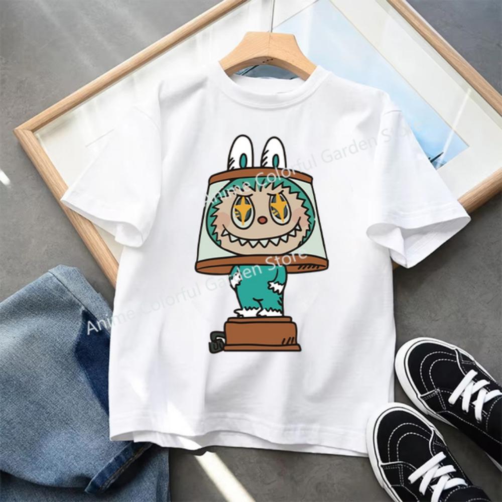 Kids 2-13Y+ T-shirts Children Cartoon Cute Short Sleeved Shirt Boys Girls Summer Travel Fashion Clothing Cotton White Kids Clothes