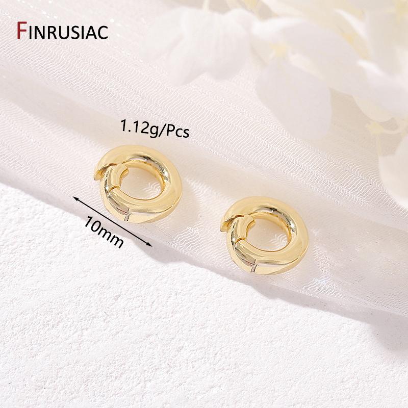 14K Gold Plated Brass Heart Shape Spring Clasp Connector Clasp For DIY Bracelet Necklace Handmade Jewelry Making Findings