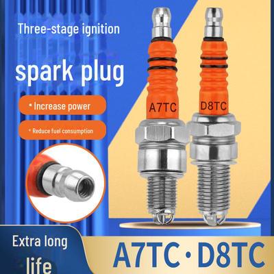 Μπουζί Μοτοσυκλέτας & Σκούτερ A7TC/D8TC - 3-Ακίδων, Εξοικονόμησης Ενέργειας 3 Σταδίων για Κινητήρες 100cc-150cc