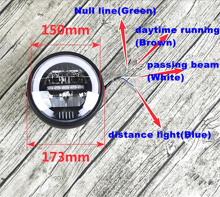 High Quality 6.8 Inch Universal Vintage Motorcycle LED Headlamp Distance Light Refit Motorcycle Headlight Cafe Racer With 41mm CNC Fork Holder