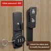 Door Latch 180 Degrees Sliding Door Lock Password Lock Interior Door Bolt Free-Punch Anti-theft Door Lock Bolt Luminous Buckle