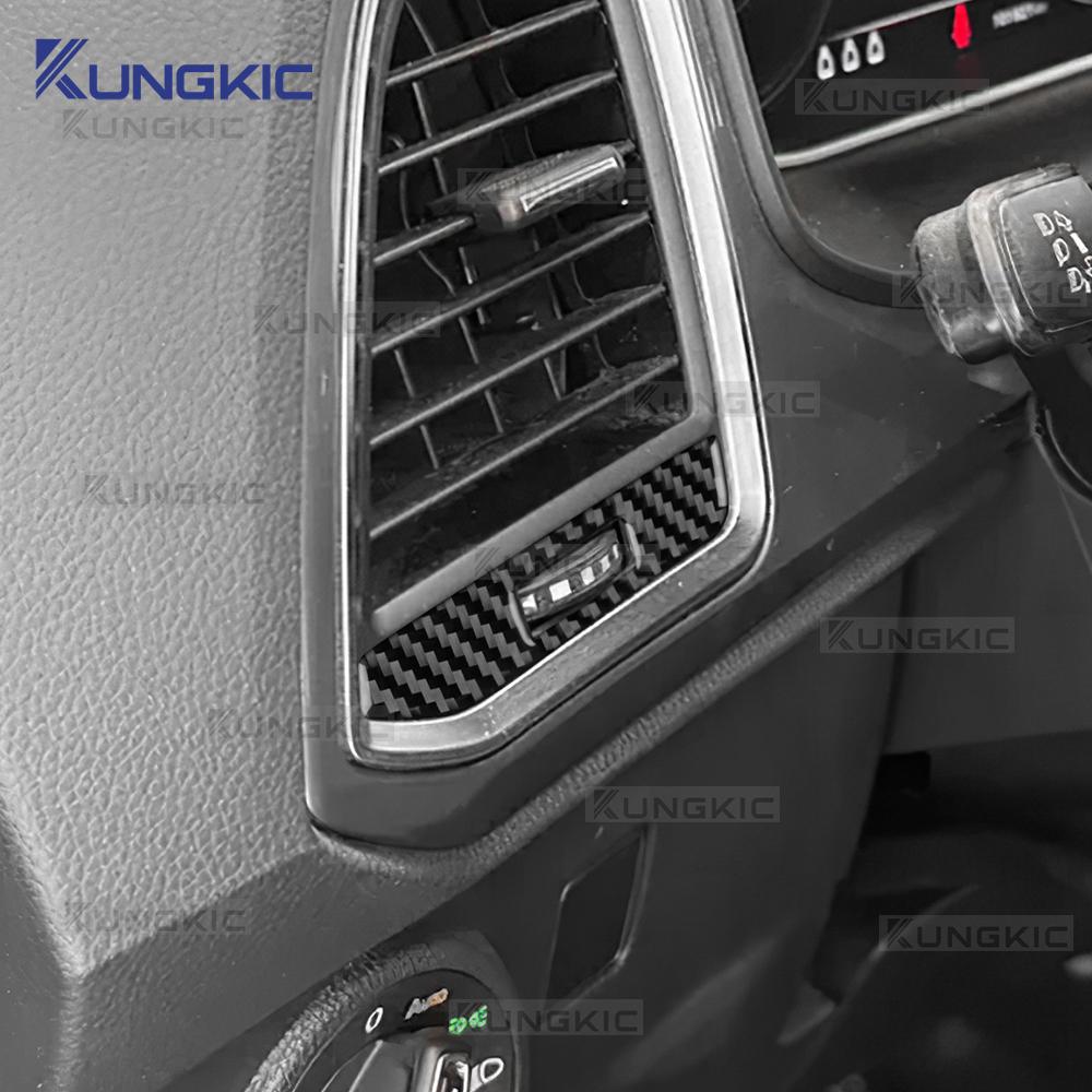 For SEAT Ateca 5F 2016-2025 For Cupra Ateca 5F 2018-2025 Real Soft Carbon Fiber Sticker LHD RHD Car Central Control Air Outlet