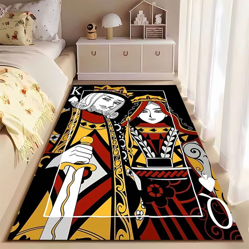 King and Queen Playing Card Design suitable as a non-slip mat for the living room or bedroom sofa