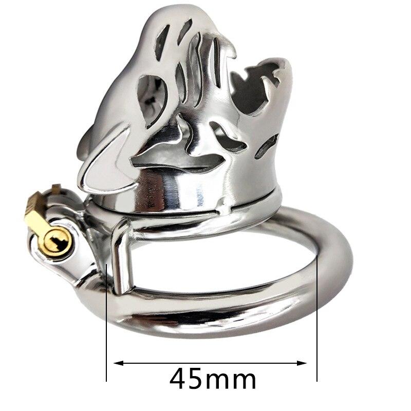 CB Chastity Lock for Men Stainless Steel Leopard Head Penis Cage Adult Sex Toy Cock Cage Cockring BDSM Slave Fetish Scrotum