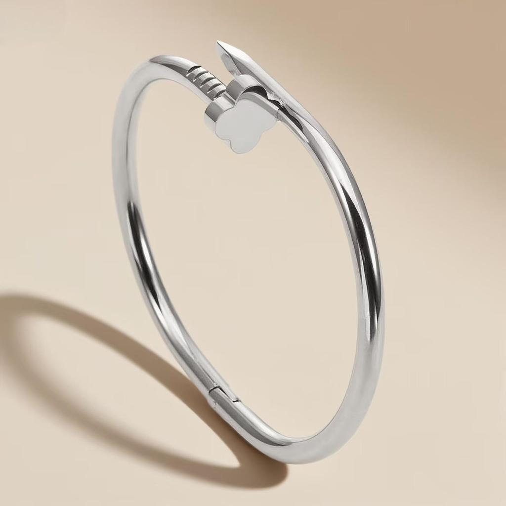Elegant Roman Numeral Intertwined Titanium Steel Bracelet for Women - Diamond Inlaid, Double Layer, Colorfast Jewelry