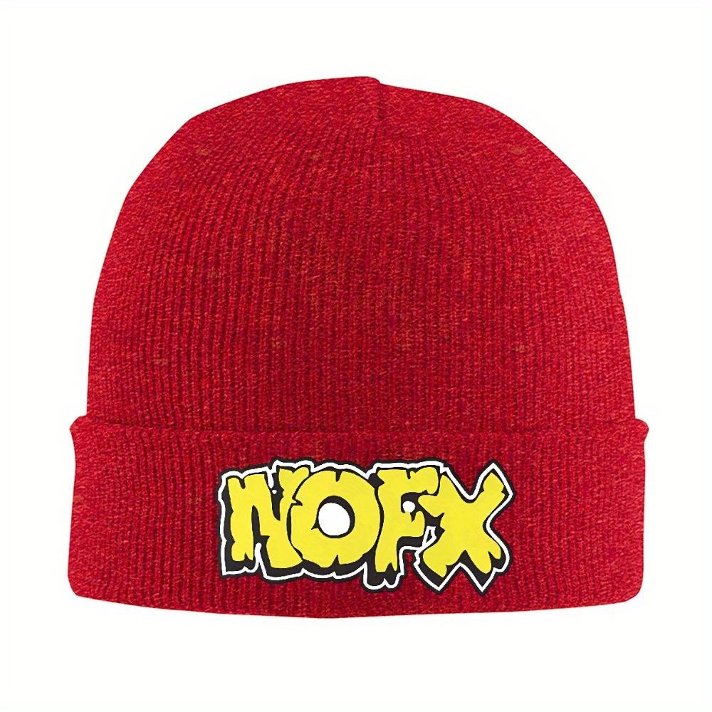 pc NOFX Punk band logo Knitted Caps for Women Unisex Beanie Winter Hats Acrylic Warm Caps