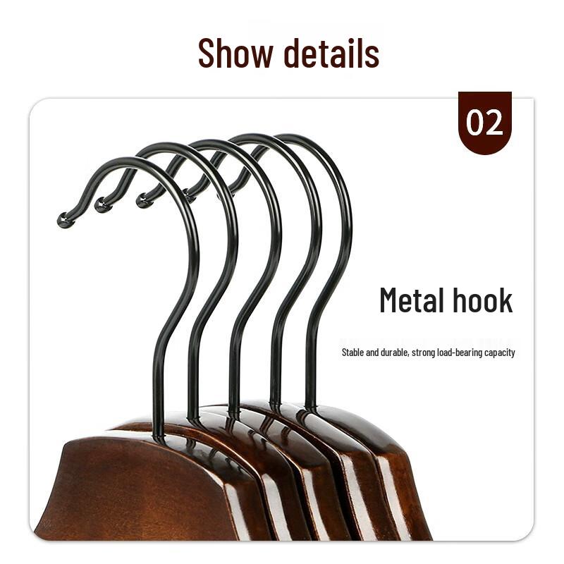 JIMJDO Solid Wood Non-Slip Hangers (10-Pack)