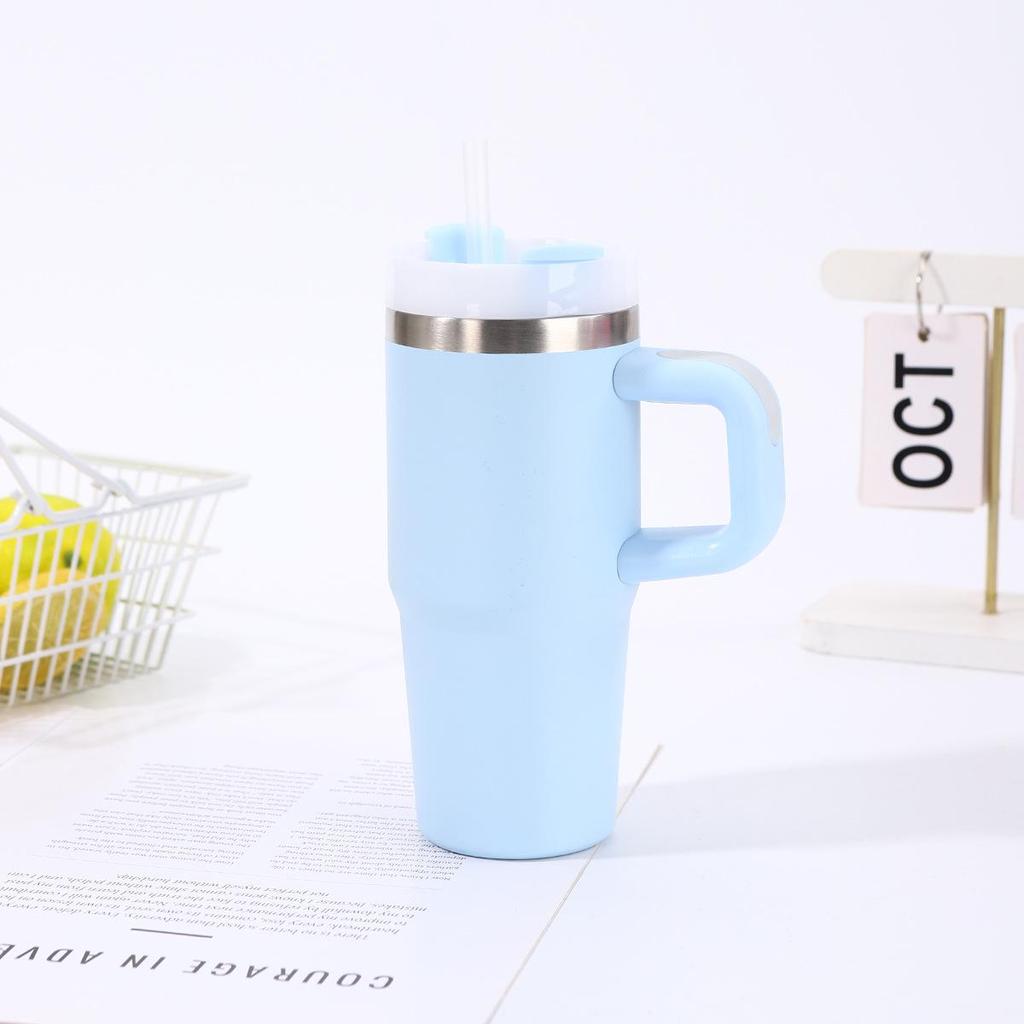 Simple 14oz Stainless Steel Vacuum Insulated Car Cup with Handle - Portable Outdoor Ice Buster